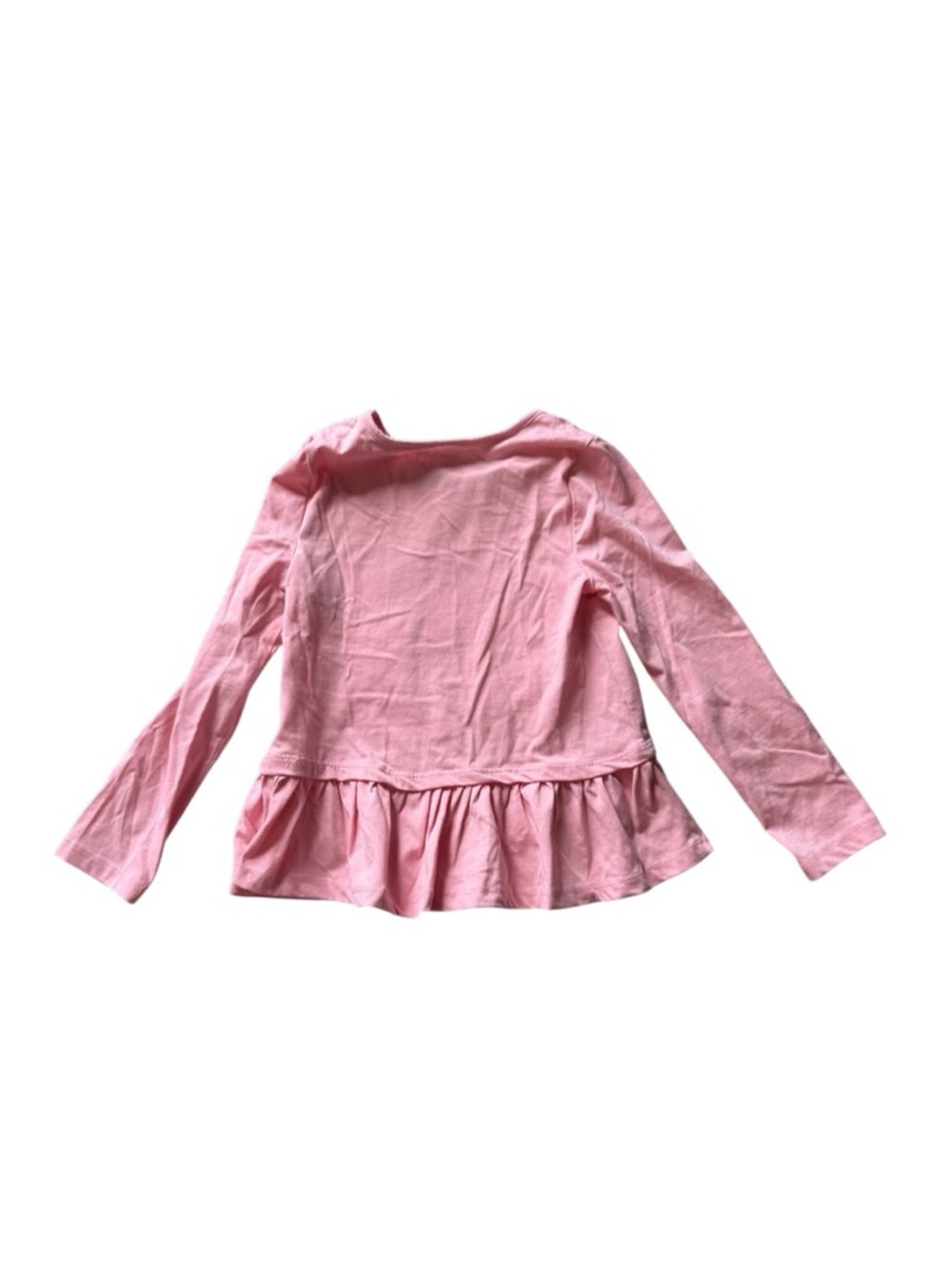 Cynthia Rowley Pink Long-Sleeve Ghost Peplum Top with Black Polka Dot Leggings - Picture 5 of 15